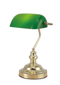 D0084  Morgan Glass 42cm 1 Light Table Lamp Polished Brass